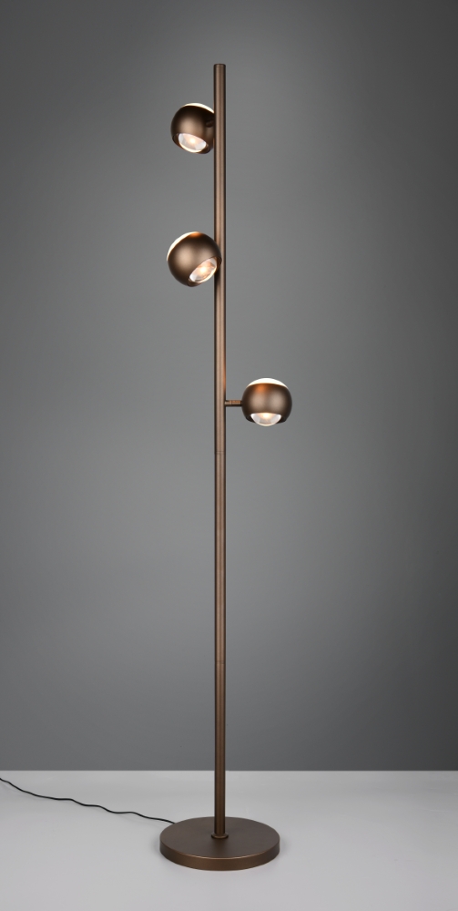 Trio 3-lichts led leeslampOrbit platinum bruin - 444410347